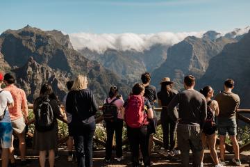 annual meeting madeira, people staring at mountain
